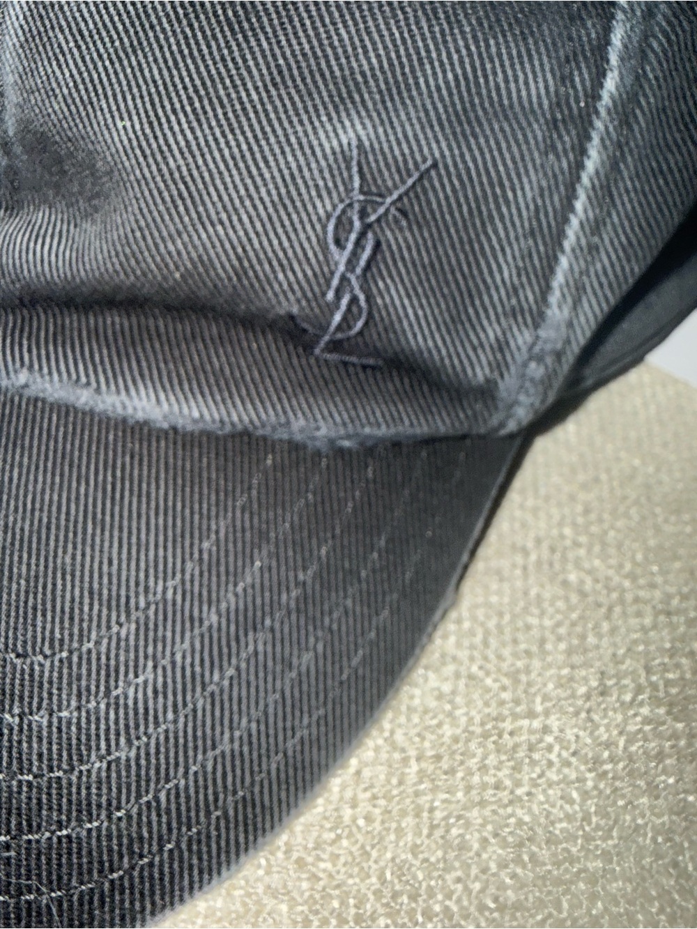 YSL Washed Denim Cassandre Hat 🧢 Size 57 NWT - Picture 10 of 11